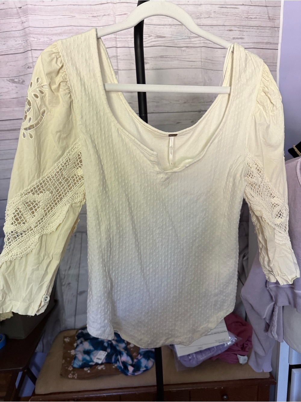 Free People White Brunch Date Top - Picture 3 of 3